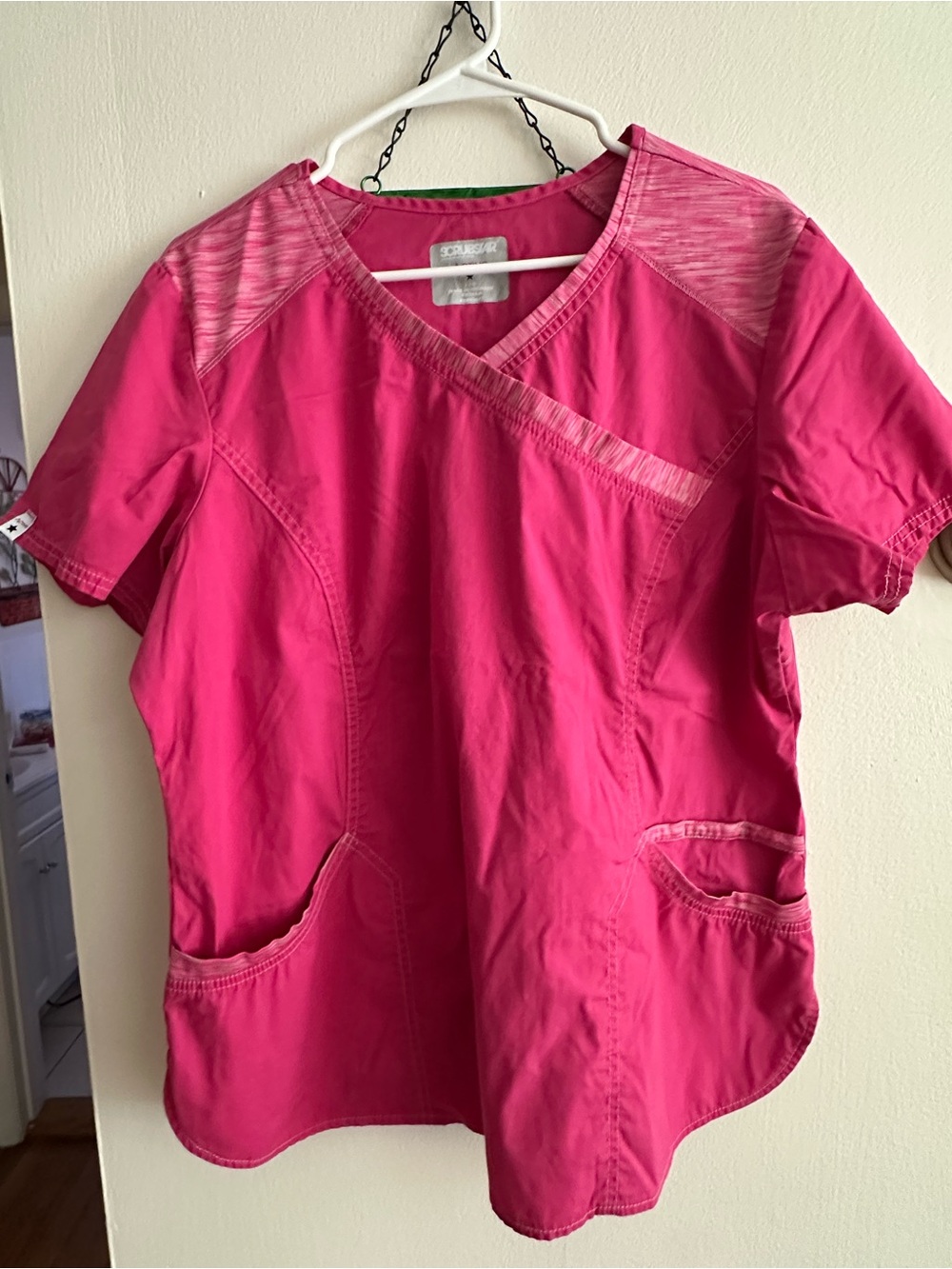 Scrubstar Women's Fuchsia V-Neck Short Sleeve Scrub Top